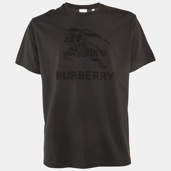 Burberry Black Raynerton Cotton Crew Neck T-Shirt Xs